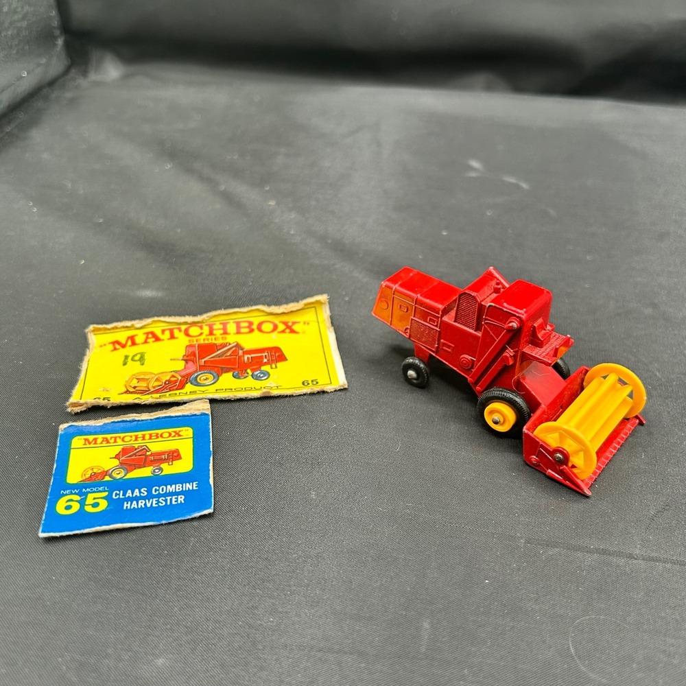VTG Matchbox No 65 Claas Combine Harvester Lesney Red Yellow England Box Panels